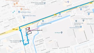 Kaartje Noord-Scharwoude ivm. afsluiting Veilingweg